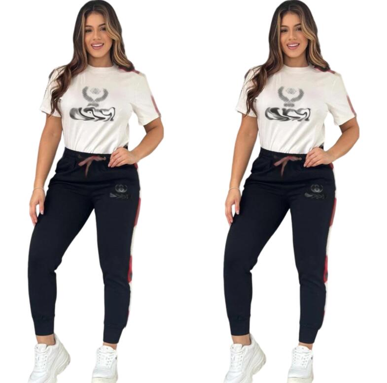 designer Tracksuits Womens Printed Sportswear Luxury Round neck T shirts and jogging pants Casual Sports Set autumn 2-Piece Jogging Set