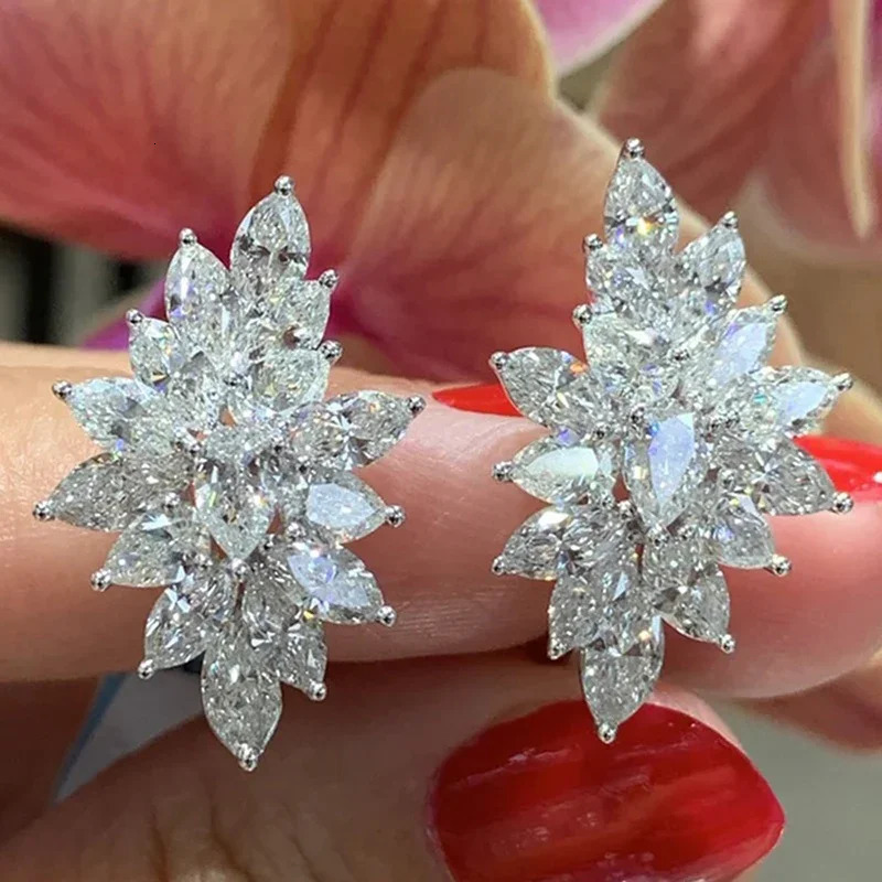 Huitan Bling Cubic Zirconia Crystal Earrings for Women Romantic Bridal Wedding Earrings Trendy Jewelry Fancy Gift 250708