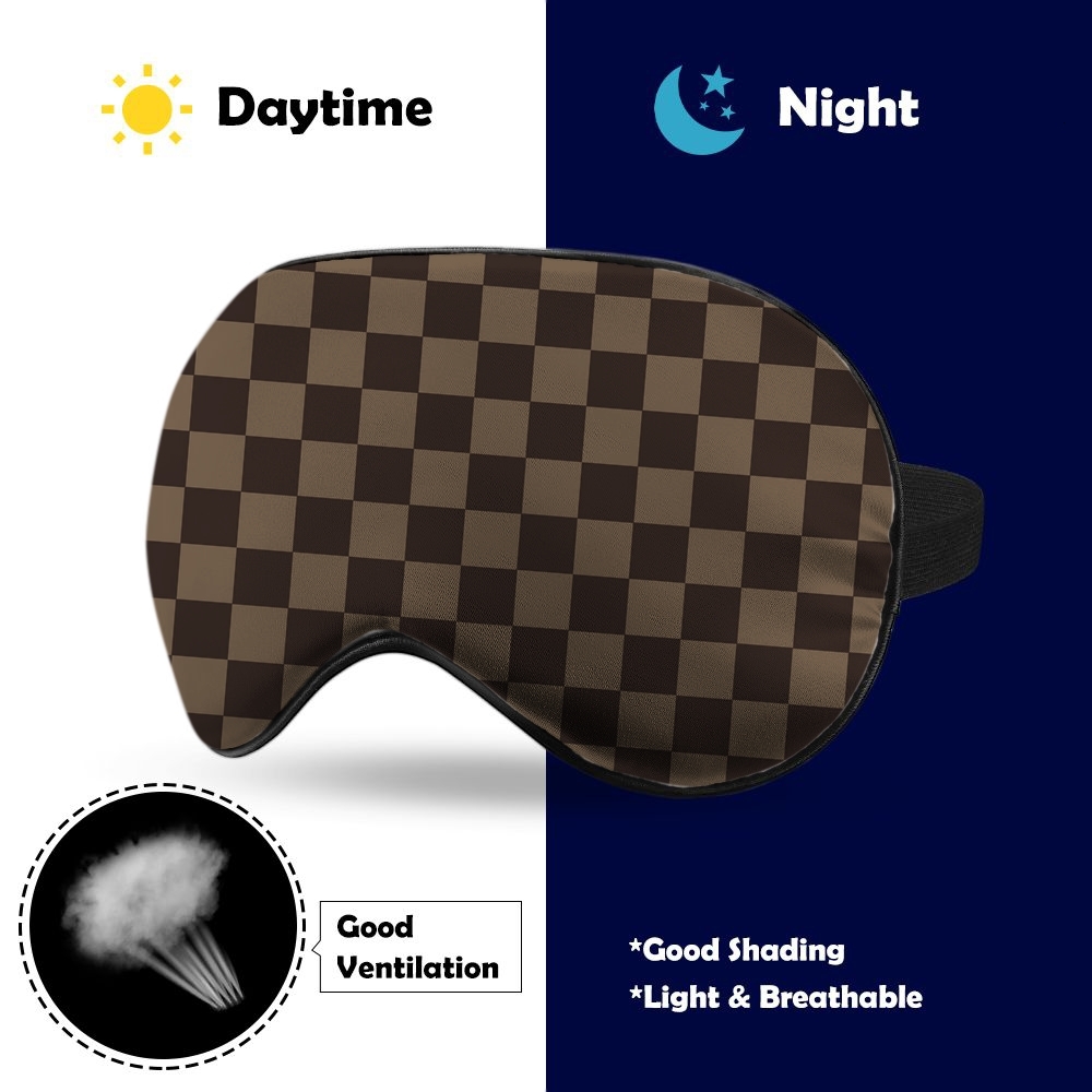 ddmythur brown eye mask with a checkered pattern