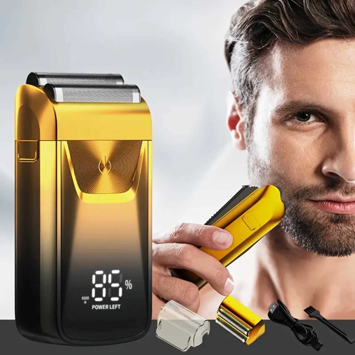 Beard Shaver Trimmer For Men Electric Beard Shaper Professional Barber LED Digital Display Rechargeable Lithium Battery G250712