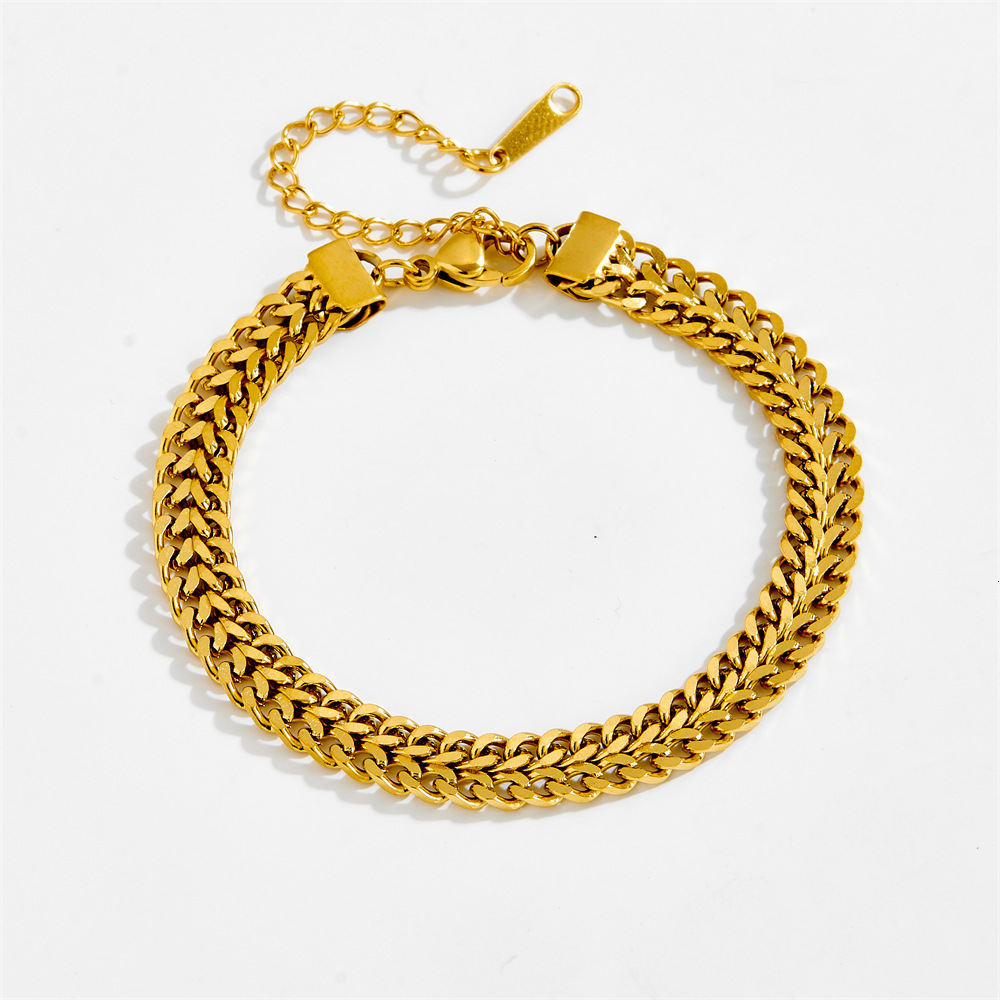 Luxury Jewelry Designer Jewelry European And American Heavy Industry Hip-hop Metal Punk Thick Chain Mesh Titanium Steel Collarbone Chain Fashion Stree