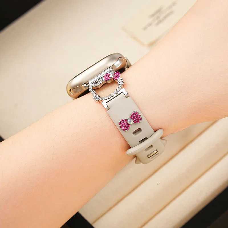 Korean Cute Cat Sile Str For ple Band 49 41 44 45 42 46 Wen Wrist Bracelet For i 9 8 7 10 SE ly Kitten watchband Y250712