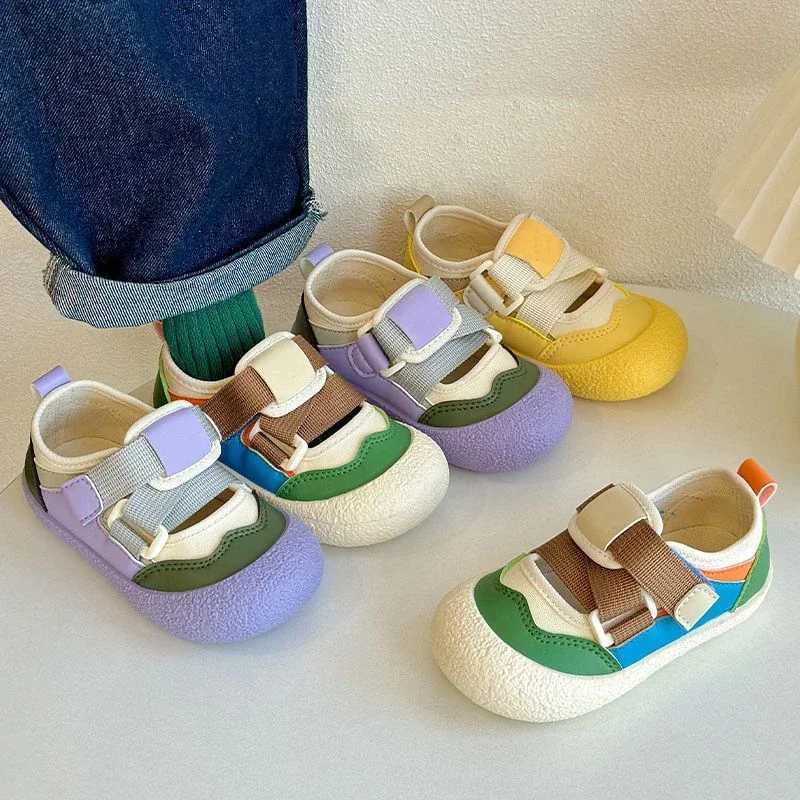 Kids Skate Shoes Candy Color Closed Toe Girls Casual Shoes Anti-kick 2025 New Boys Flat Shoes Non-slip Soft Sole Trendy XJ250712