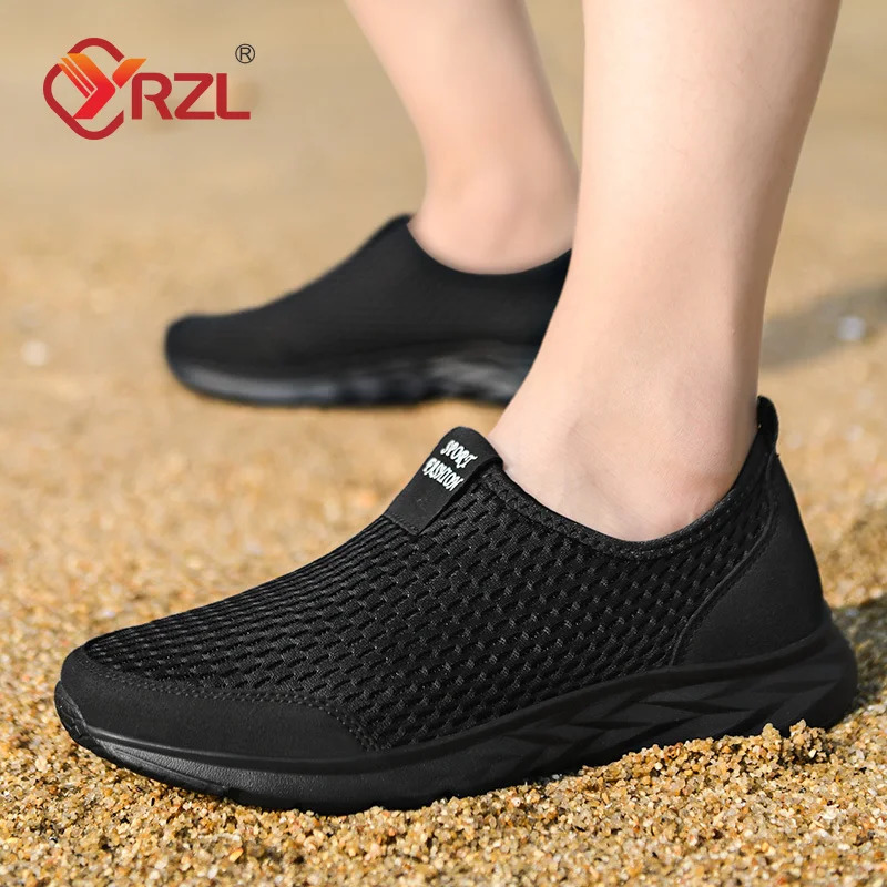 YRZL Mens Sneakers Breathable Mesh Men Casual Shoes Outdoor Non-Slip Big Size Loafers Walking Lightweight Male Tennis shoes 250716ww