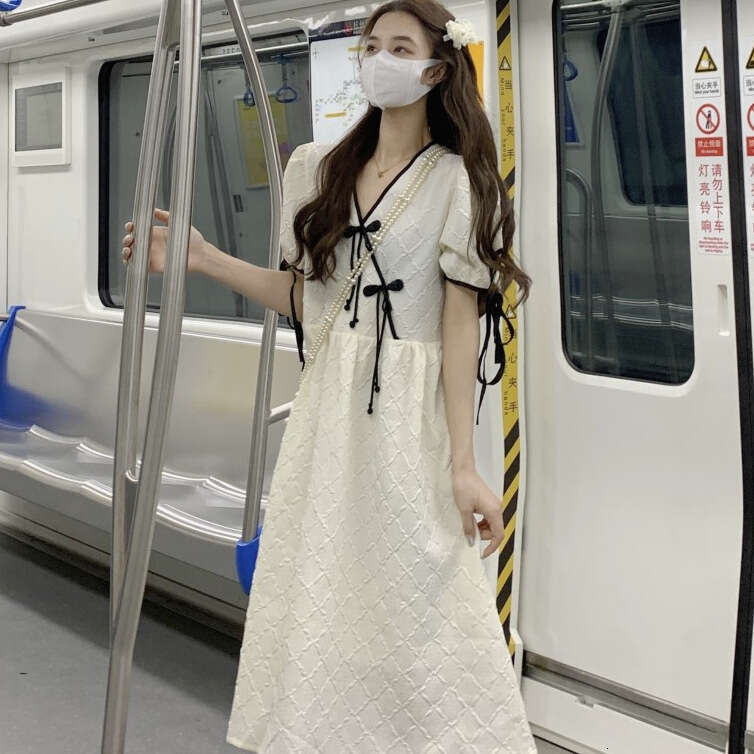 Summer New Design Sense Cheongsam Improved Hanfu Women's Clothing Plus Size Waist Slimming Bowknot Dress For Women B5