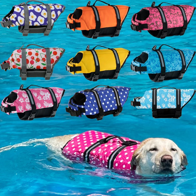 Enhanced Buoyancy Pet Lifejackets Summer Dog Life Jacket Reflective Adjustable Large Dogs Swimwear Safety Vest Surfing Sailboat 250716