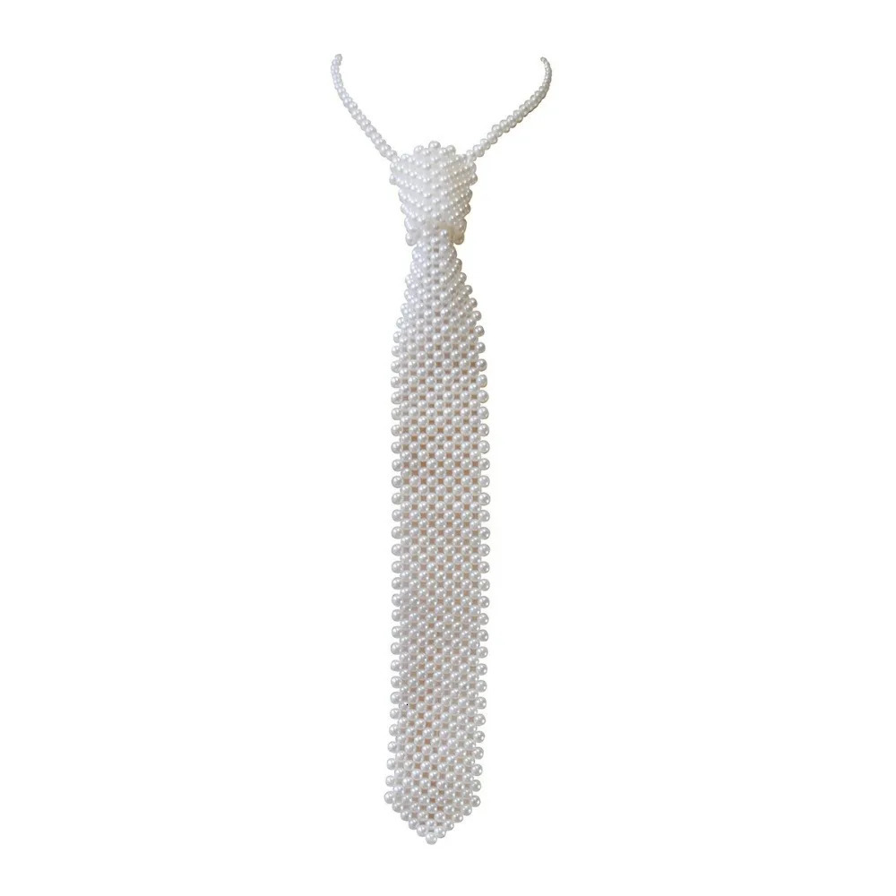 Fashion Elegant Shirt Tie Weaving Beaded Retro Women Necktie Female Collar Neckwear 250711