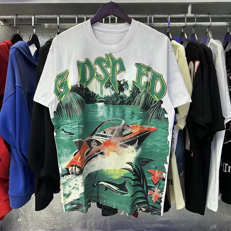 Fashion Streetwear Best Quality Printed Vintage Tee Loose Oversized Tops Vintage Summer T Shirt Men