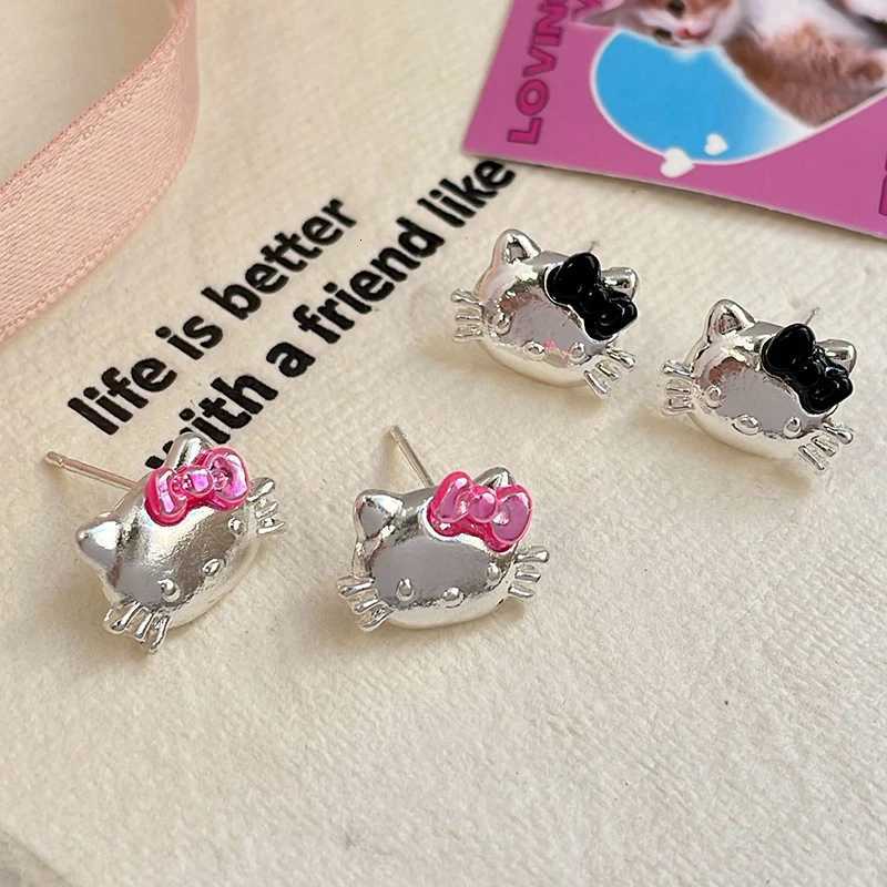 Sanrio 1Pair Kawaii Sanrio Hello Kitty Earrings Cute Cartoon Stud Earrings For Women Girls Trendy Party Jewelry Accessories Gift w250716