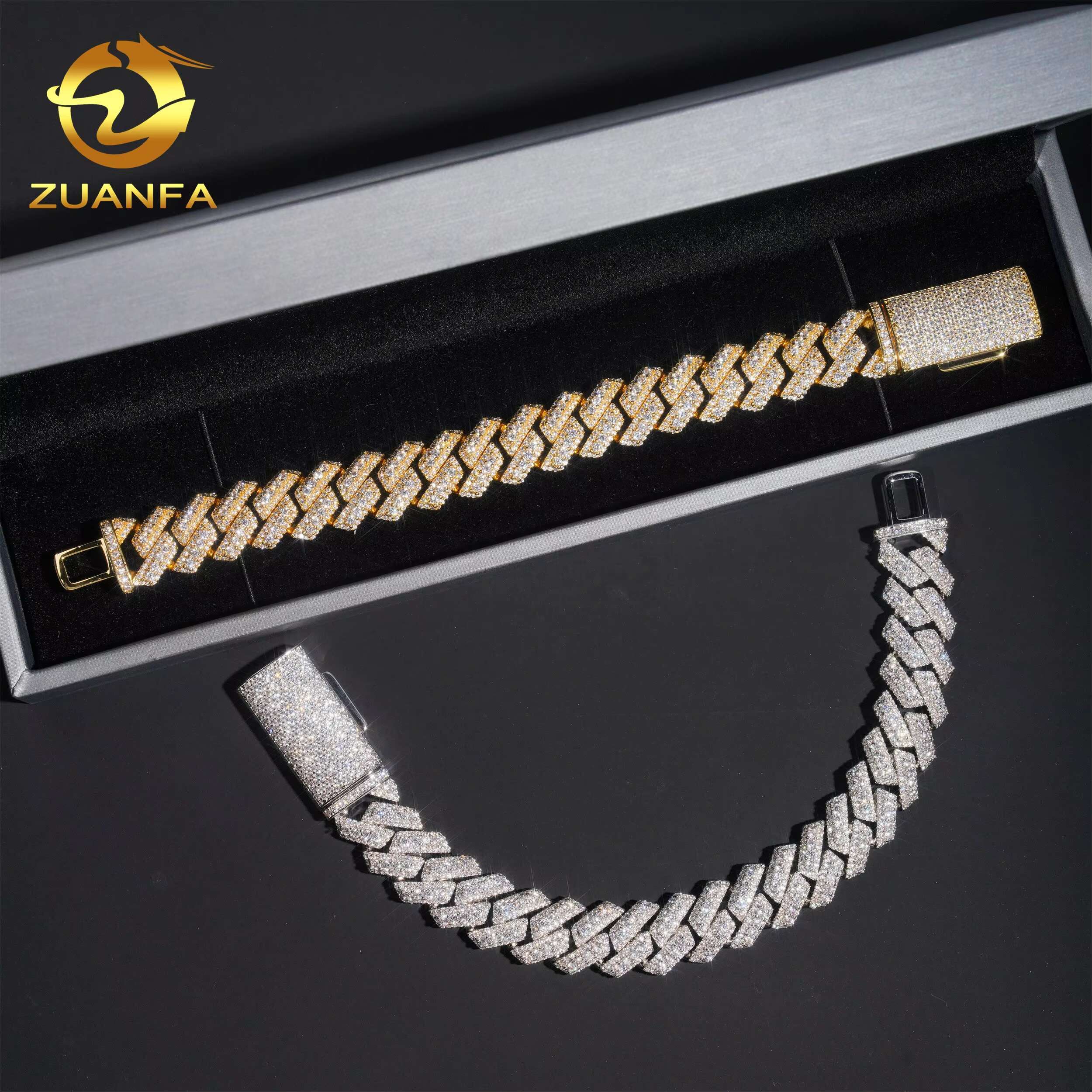 Wholesale Price Miami Men Necklace Zircon Brass Hip Hop Jewelry Iced Out 5A Cz Cuban Link Chain