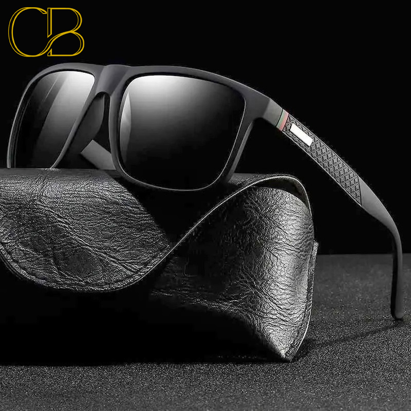 CB Square Polarized Sunglasses Men Fashion Vintage Women Luxury Brand Designer Men's Sun Glasses Driving Fishing UV400 Lenses Eyewear Man