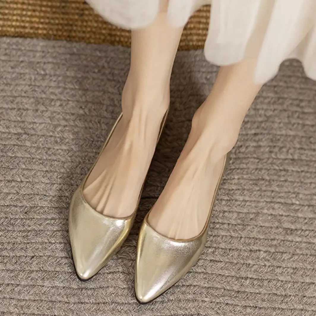 Low Heel Elegant Slip- Womens Flat Shoes Leather Casual Sexy Stripper Y2k Sale Young Chic Social Offer 39 N Ladies Footwear XJ250712