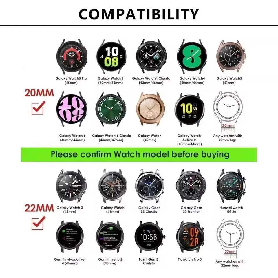 20mm Stainless Steel Str Diamond Case For Samsung Galaxy 7 6 5 pro/4-6 classic 46/42mm/Active 2 str watchband Y250712