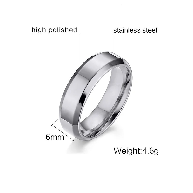 Vnox Gold Color Rings for Men Women Simple Glossy Stainless Steel Wedding Bands Signet Stacking Finger Ring Jewelry Gift 250708