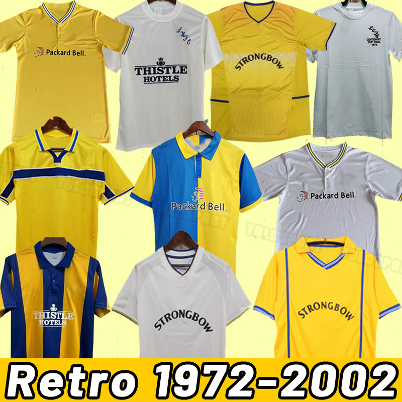 HASSELBAINK LEEDS Retro United Soccer Jerseys 1972 78 89 90 91 92 93 95 96 97 98 99 00 01 02 Classic Football shirt SMITH KEWELL HOPKIN BATTY MILNER VIDUKA Vintage uniform