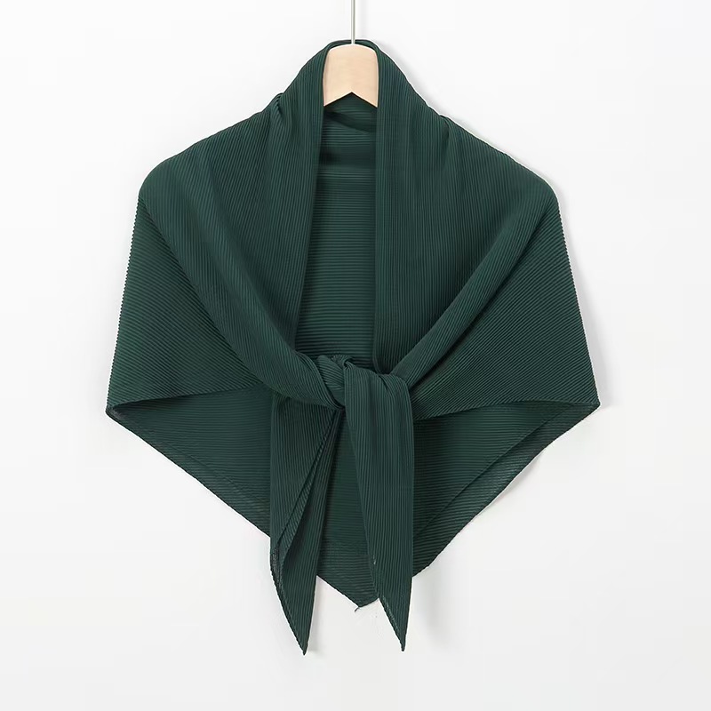 T1191 solid color pearl chiffon wrinkled Malaysian ladies headscarf sunscreen shawl
