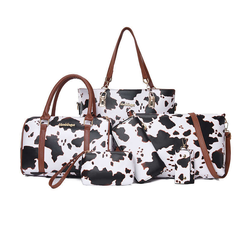 New Women's Fashion Large Capacity Handbag Printed Mother-Daughter Six-Piece Set Single Shoulder Crossbody Bag