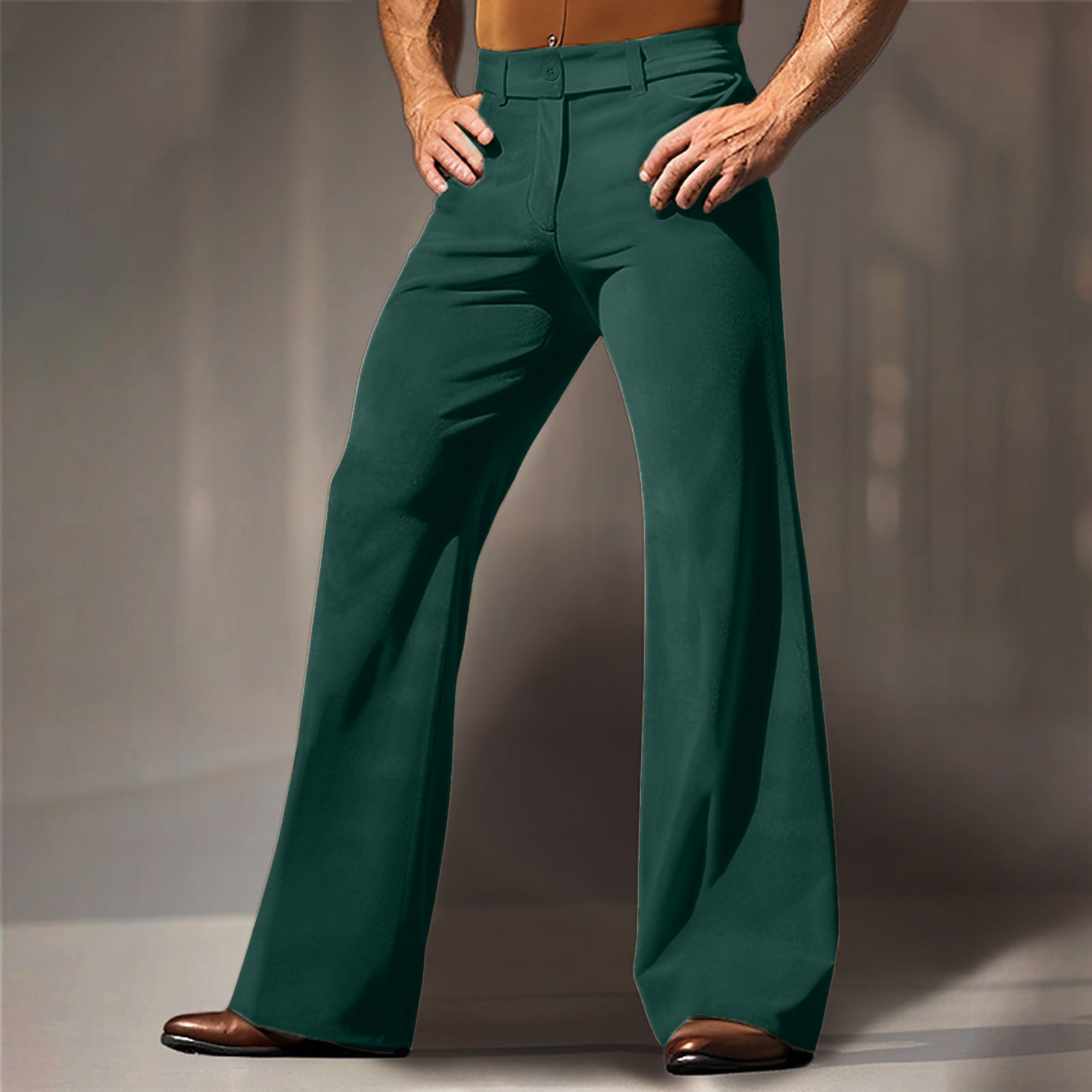 2025 Male Dress Pants Gold Velvet Pants Flared Pants Trousers Casual Pants Pocket Plain Comfort Business Daily Holiday Fashion