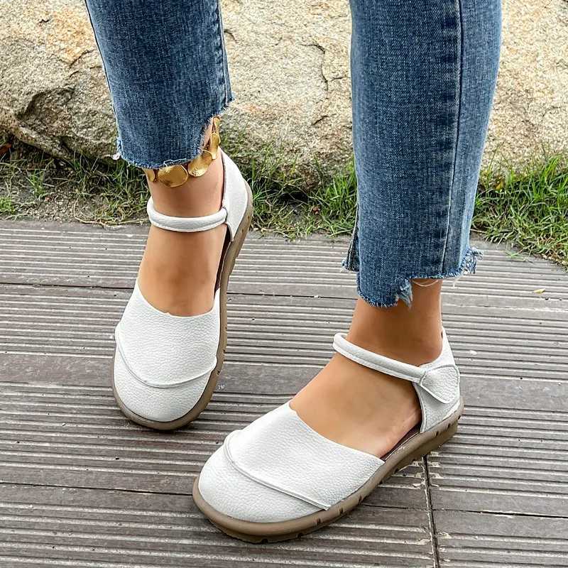 Handmade Genuine Leather Flat Shoes 2025 Summer New Fi Casual Versatile Soft Sole Womens Shoes for Outdoor Walking XJ250712