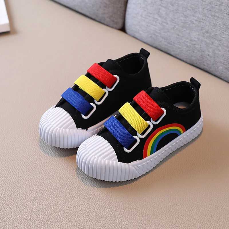 New Girl Shoes Fashion Simple Rainbow Kid Shoes Versatile Casual Comfort Boy Shoe Light Non Slip Canvas Shoe Classic Kid Sneaker XJ250712