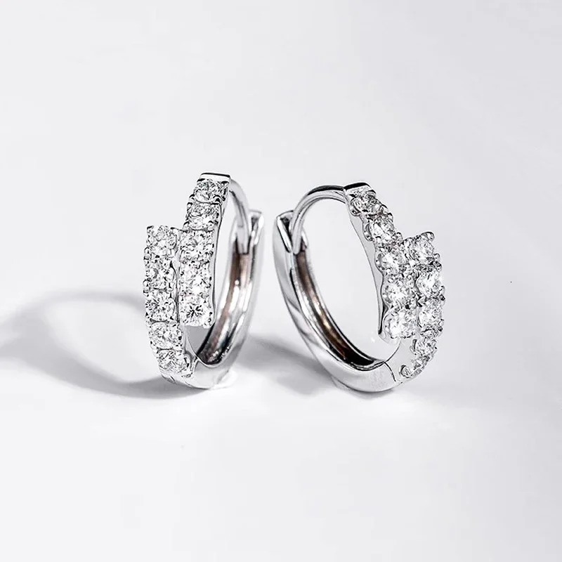Huitan Trendy Womens Hoop Earrings Dainty Cubic Zirconia Silver Color Crystal Circle Earrings Exquisite Female Jewelry 250708