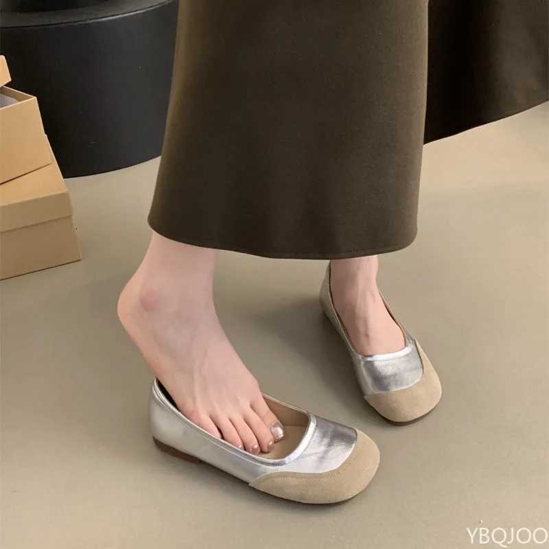 Comfortable versatile shallow mouth single shoes for daily commuting spring autumn new round toe cute casual womens flat shoes XJ250712