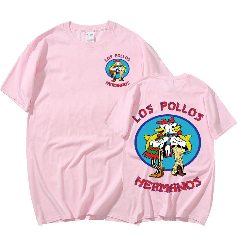 TV Series Los Pollos Hermanos Double Sided Print T shirts Funny Chicken Brothers Men's T-shirt Streetwear