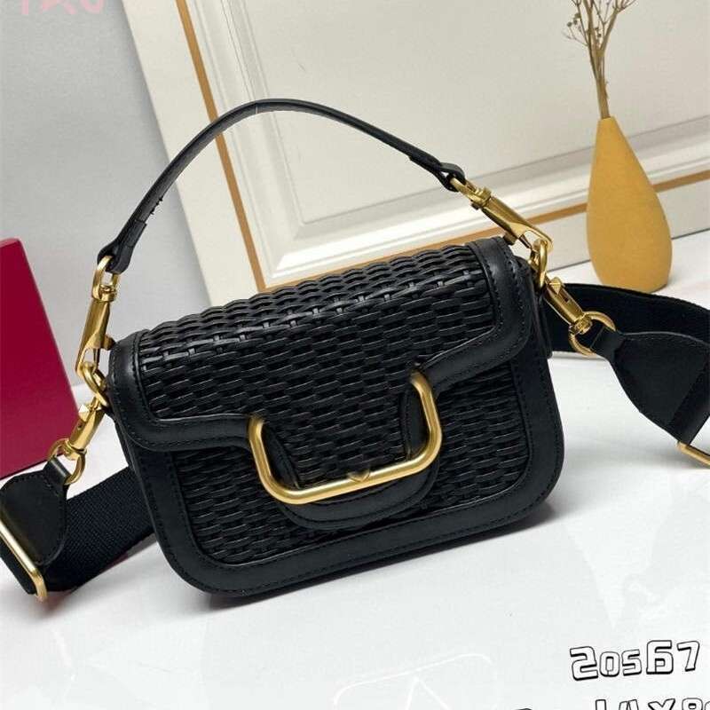 Leather Bag Bucket Bag Tote Bag Woven Saddle For Women New Spring Summer Cowhide High End Niche Crossbody Small Bag With Wide Shoulder Stra