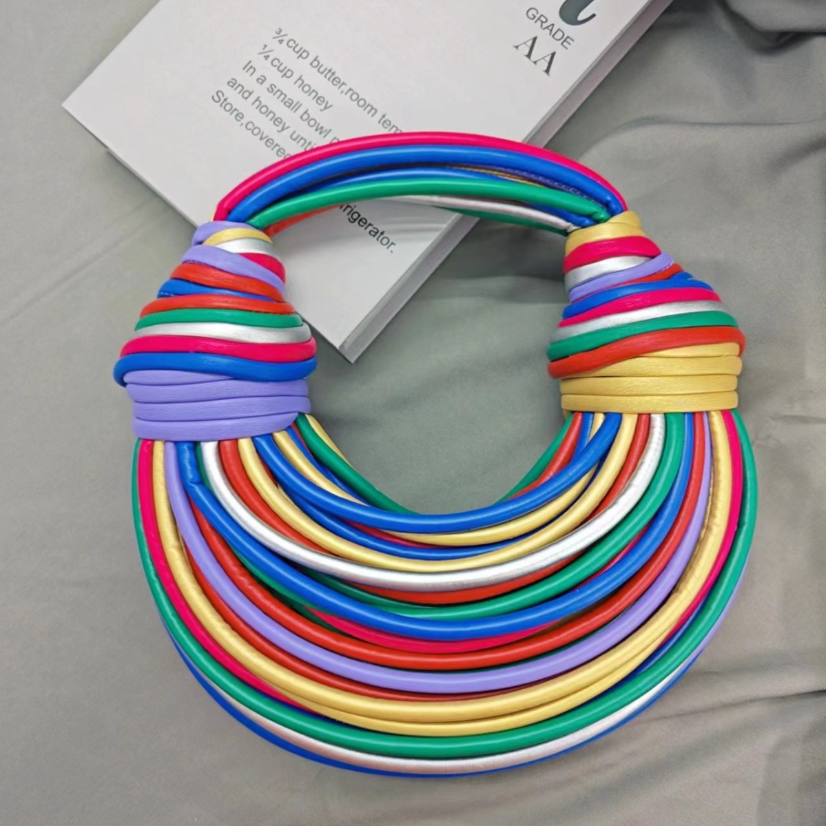 New Gold Luxury Designer Handbags for Women Handwoven Noodle Bags Rope Knotted Pulled Hobo Silver Evening Clutch bolsas de mujer