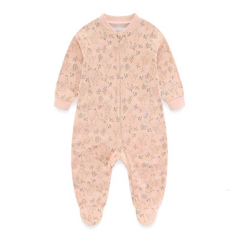 100% Cotton Soft Newborn Jumpsuits for Boys and Girls with Long Sleeve Zipper Kiddiezoom 0-12 Months 1/2 Pieces XJ250712