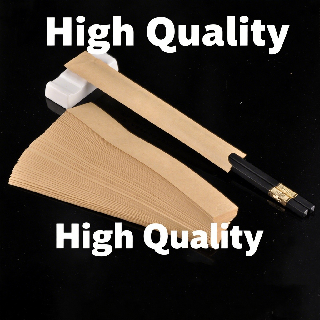 Eco-Friendly Natural Kraft Paper Chopstick sleeves - Perfect for Restaurants and Homes