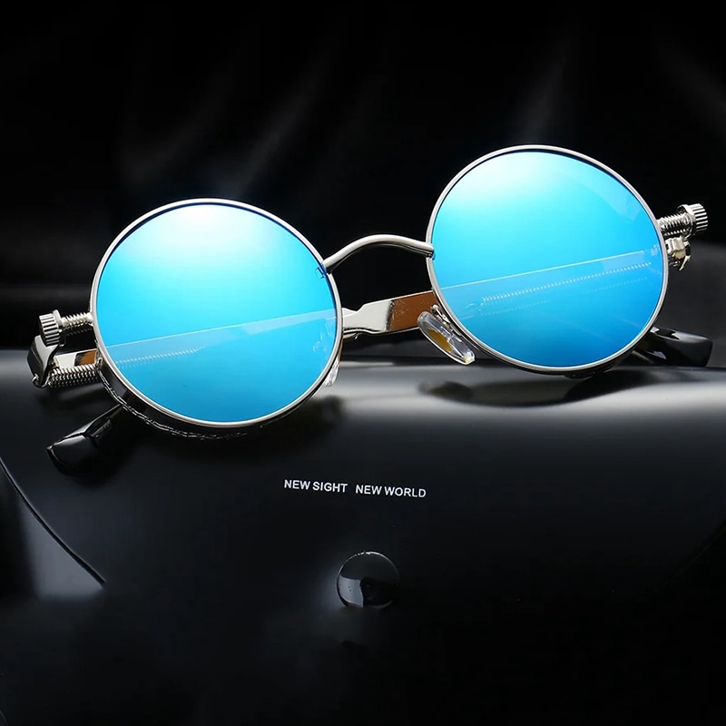 CB Steampunk Sunglasses Round Metal Men Women Fashion Round Glasses Brand Designer Vintage Sun Glasses High Quality Oculos de sol