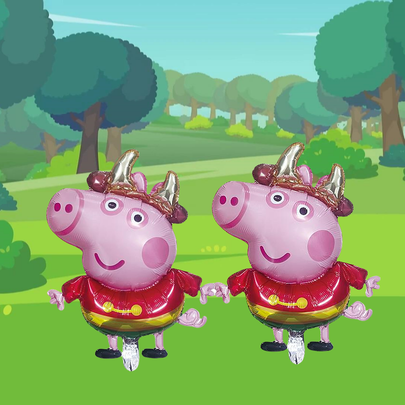 Pig Cartoon Balloons with Aluminum Foil for Party Decorations - Multiple Patterns Available