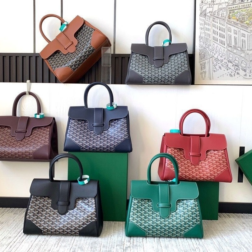 Designer Dog Tooth Bag Goyr Large Saigon Bag Soft Leather Saigon Tote Large Capacity Handheld Tote Bag