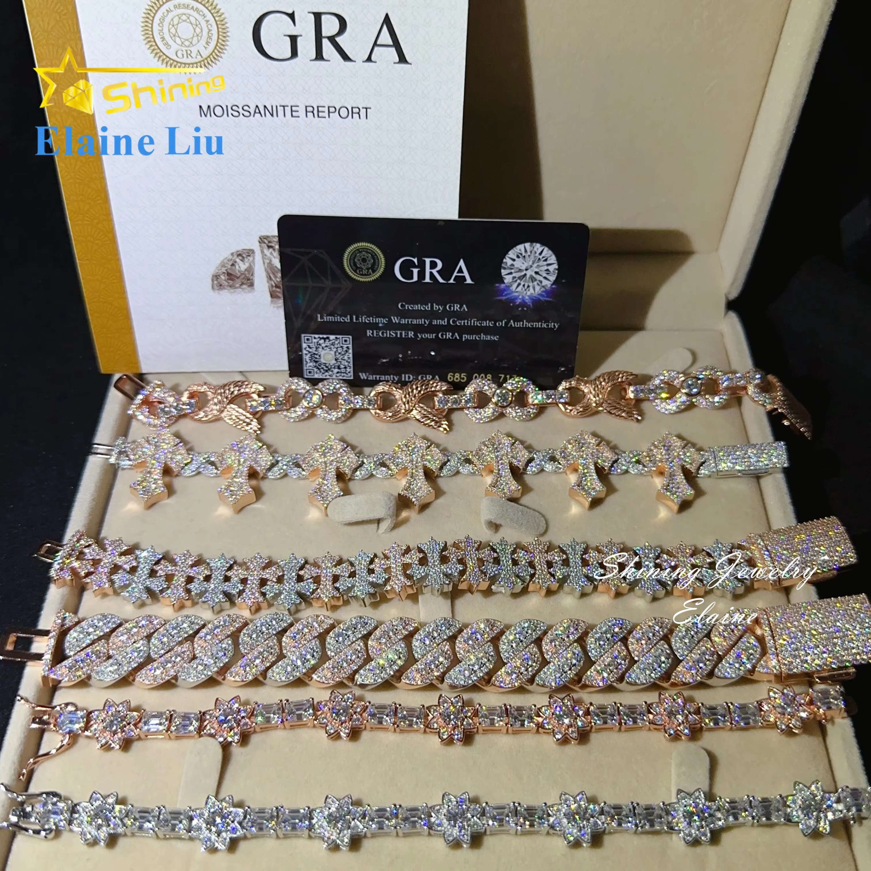 Wholesale Price New Design Silver 925 Hip Hop Jewelry Iced Out Lab Diamond Jewelry Cuban Link Chain Men Bracelet