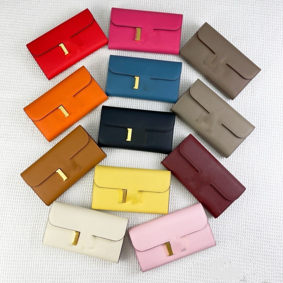 Designer Handbag Wallet Ishaped Buckle Long Wallet Fashionable Multislot Id Card Storage Wallet Large Capacity High Appearance Level