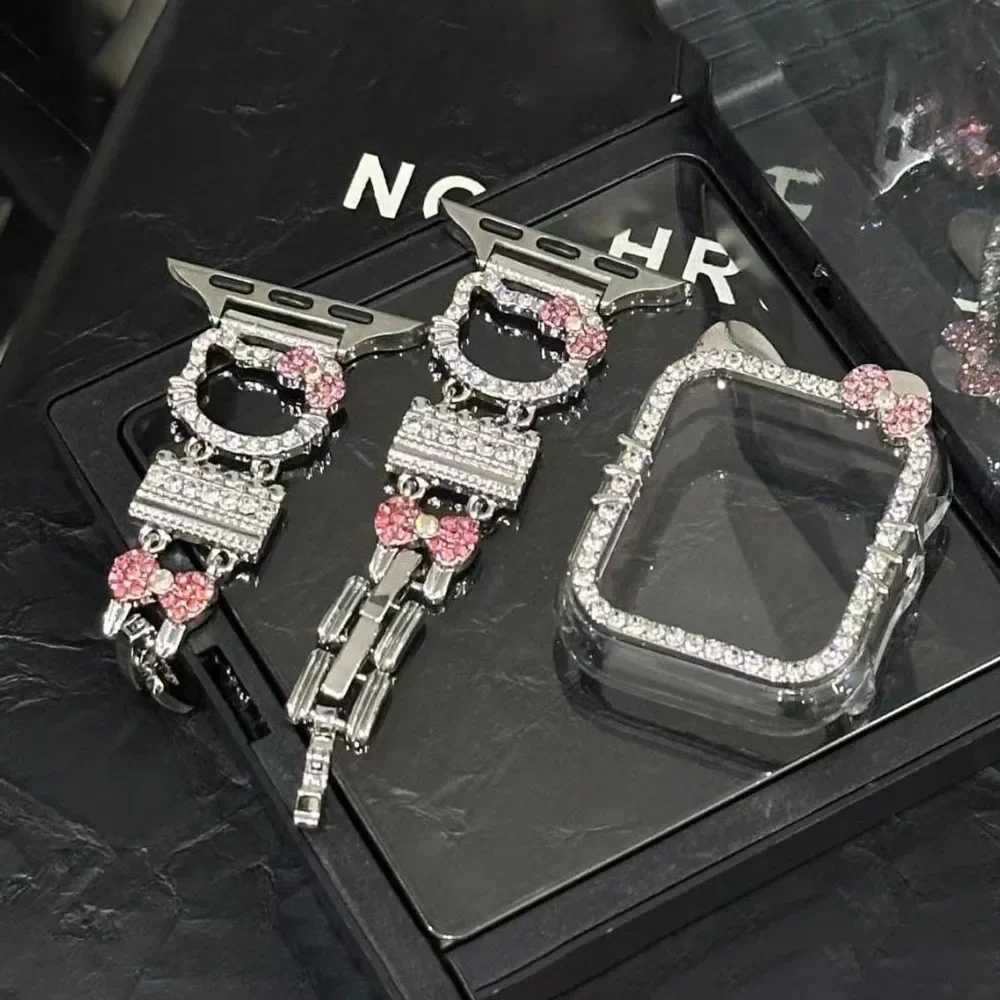 Bling Cartoon For ple tra Series 38/40/41mm Str Girls Birthday Gift Suitable For I 42/44/45mm Case watchband Y250712