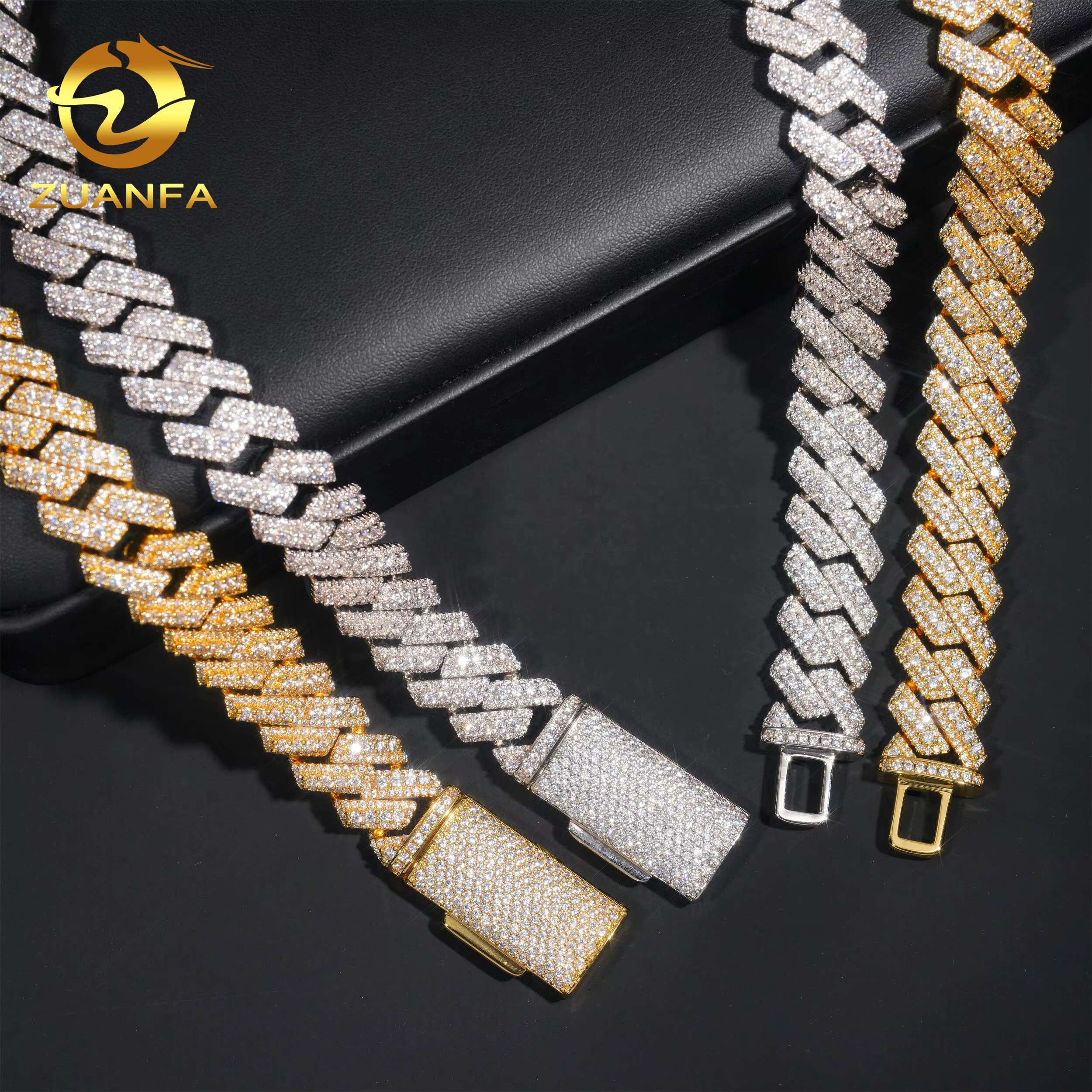 Wholesale Price Miami Men Necklace Zircon Brass Hip Hop Jewelry Iced Out 5A Cz Cuban Link Chain
