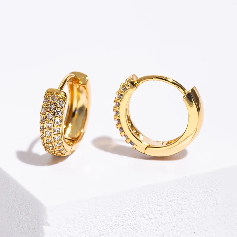 Stainless Steel Hoop Earrings For Men Cool Shiny Zirconia Small Huggie Cartilage Earring Punk Helix Tragus Piercing Jewelry 250812