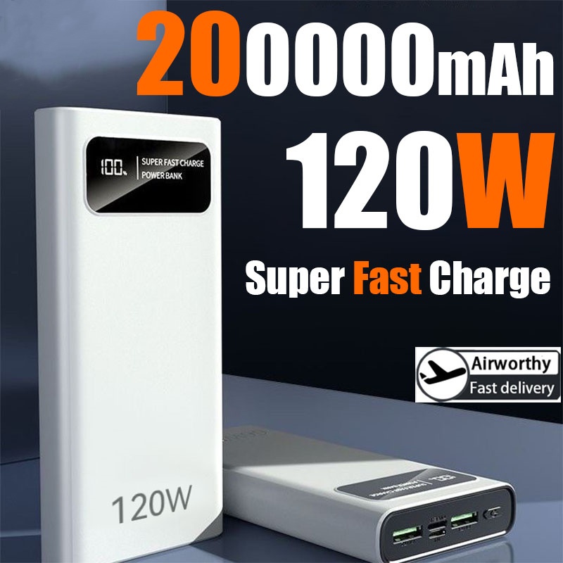 100000mAh Power Bank 120W Super Fast Charger Large Capacity Mobile Power Portable External Battery for iPhone Samsung 2025New