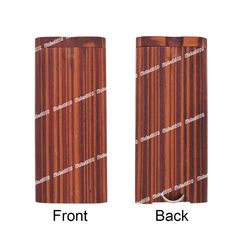 Wood Natural Handmade Wooden Dugout With Ceramic One Hitter Metal Cleaning Hook Tobacco Smoking Pipes Portable 104*46MM