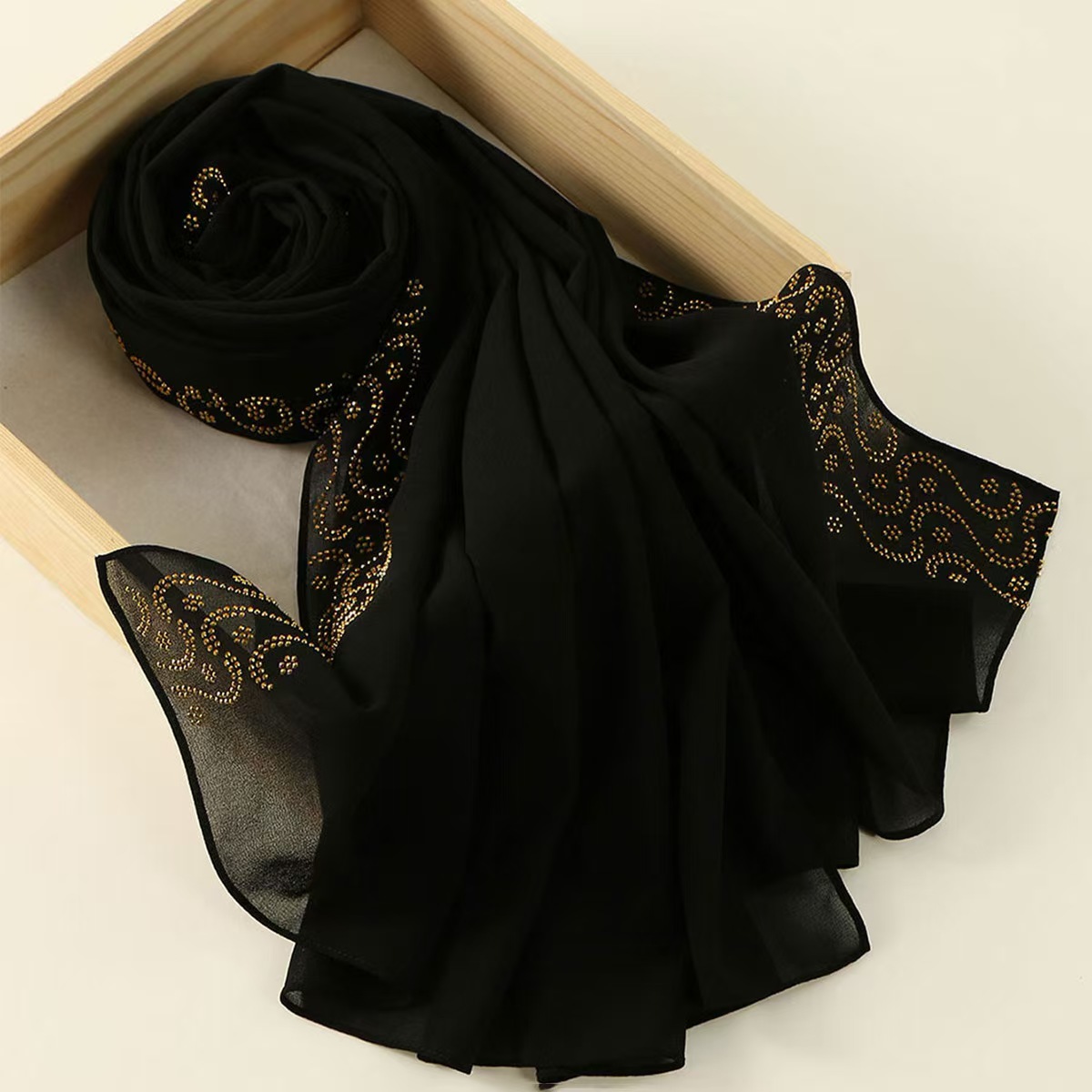 T1197 New Handmade Diamond Lace Chiffon Long Scarf All-match Fashion National Style Women's Baotou Shawl Scarf