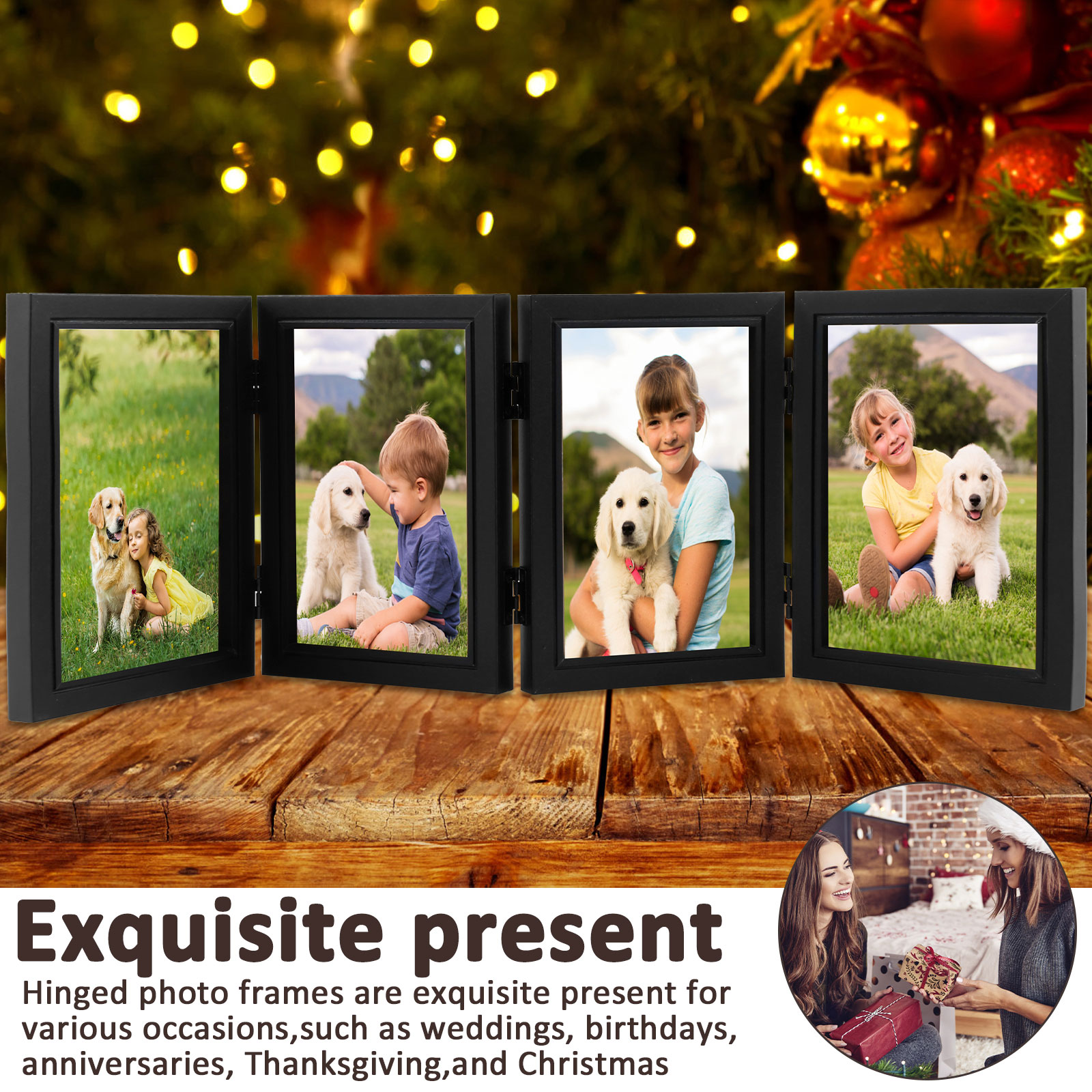 4/5 Folding Hinged Picture Home Decor Desktop Frame Family Photo Collage for Birthday Wedding Party Mothers Day Lover Gift H260306