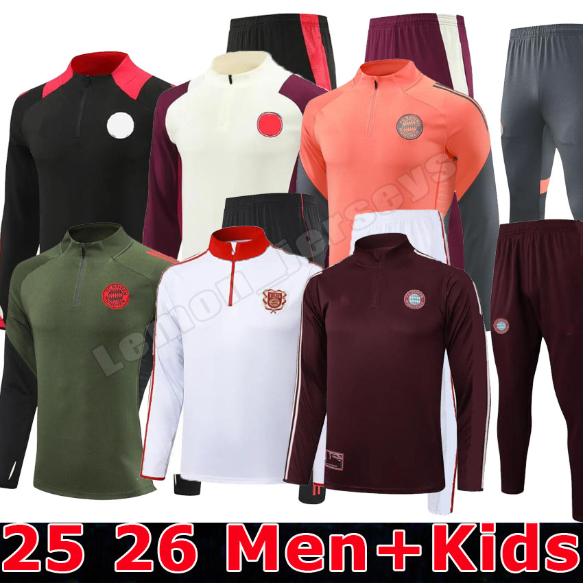 25 26 BaYErNs tracksuit soccer Jerseys Men and kids Set 2025 2026 SANE LEWANDOWSKI GNABRY MULLER Half Zipper Survetement maillot de foot Football Jogging suit Kit