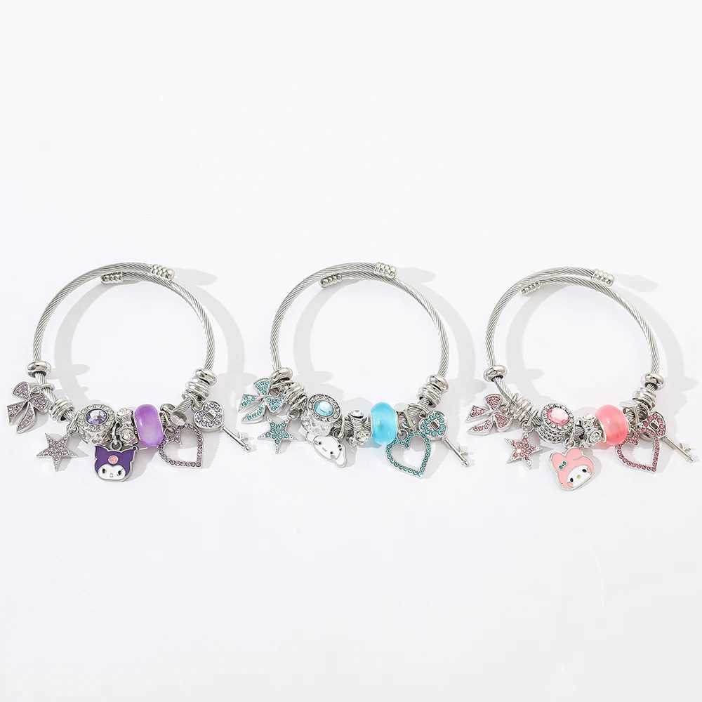 Sanrio Melody Kuromi Cinnamoroll Bracelet for Women Cartoon Anime Action Figures Jewelry Birthday Accessories Gift w250716