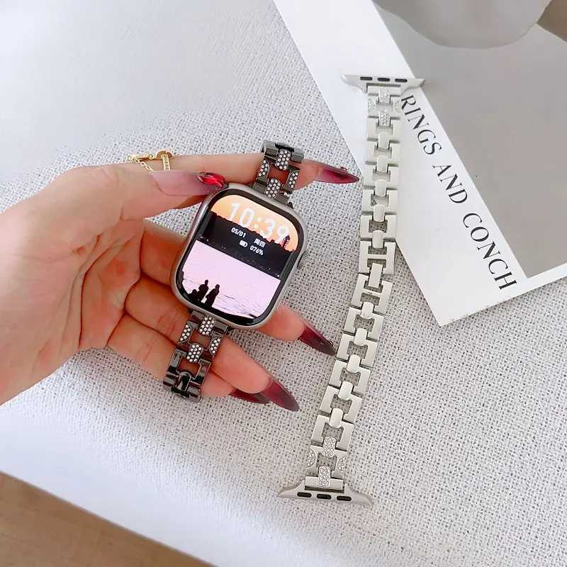 bling Metal Band for ple Bands 38/40/41/42/44/45/46/49mm Elegant Diamond Dry Str for i Series SE/10/9/8/7/6/5 watchband Y250712