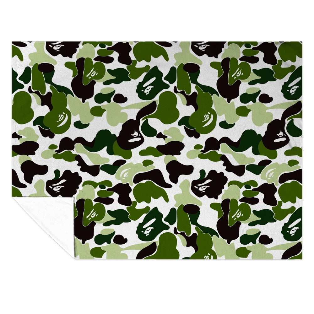 ddmythur Flannel blanket Anti-pilling flannel Air conditioning blanket camouflage camo blanket - green - view 4
