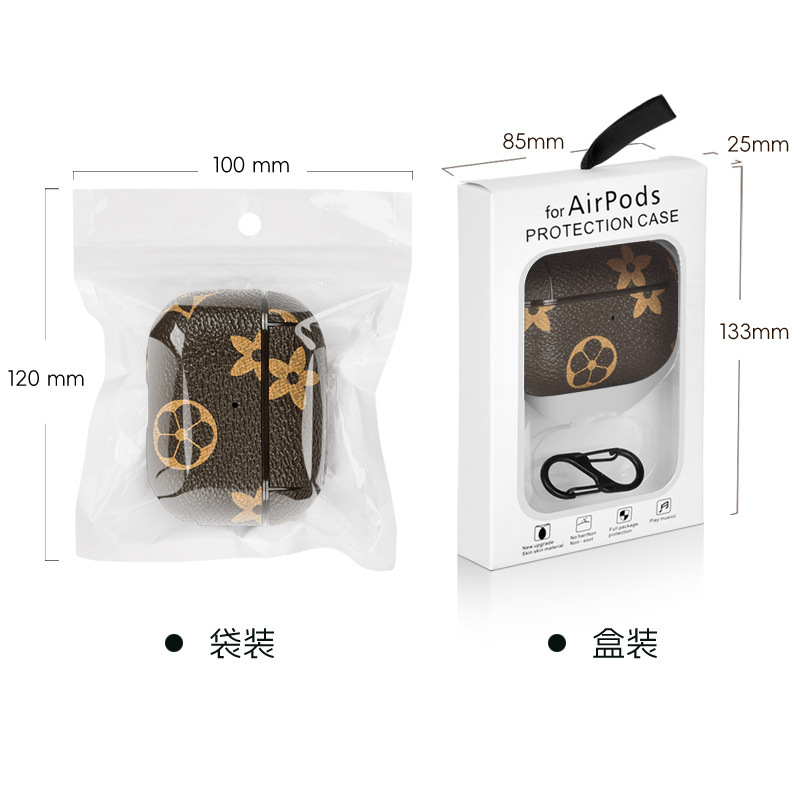 Compatible Apple Bluetooth Earphone Leather Case Pattern Earphone Luffy Brand Protective Case 250712