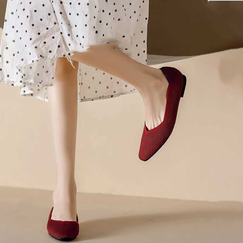 2025 new elastic women shoes flat shoes square casual fi breathable non-slip rubber soles comfortable shoes spring and autumn XJ250712