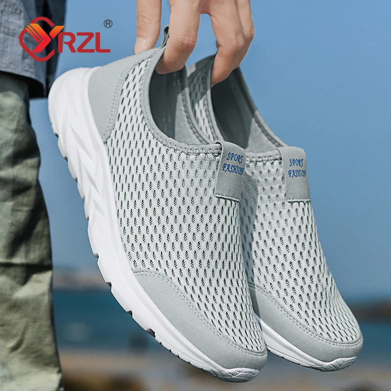 YRZL Mens Sneakers Breathable Mesh Men Casual Shoes Outdoor Non-Slip Big Size Loafers Walking Lightweight Male Tennis shoes 250716